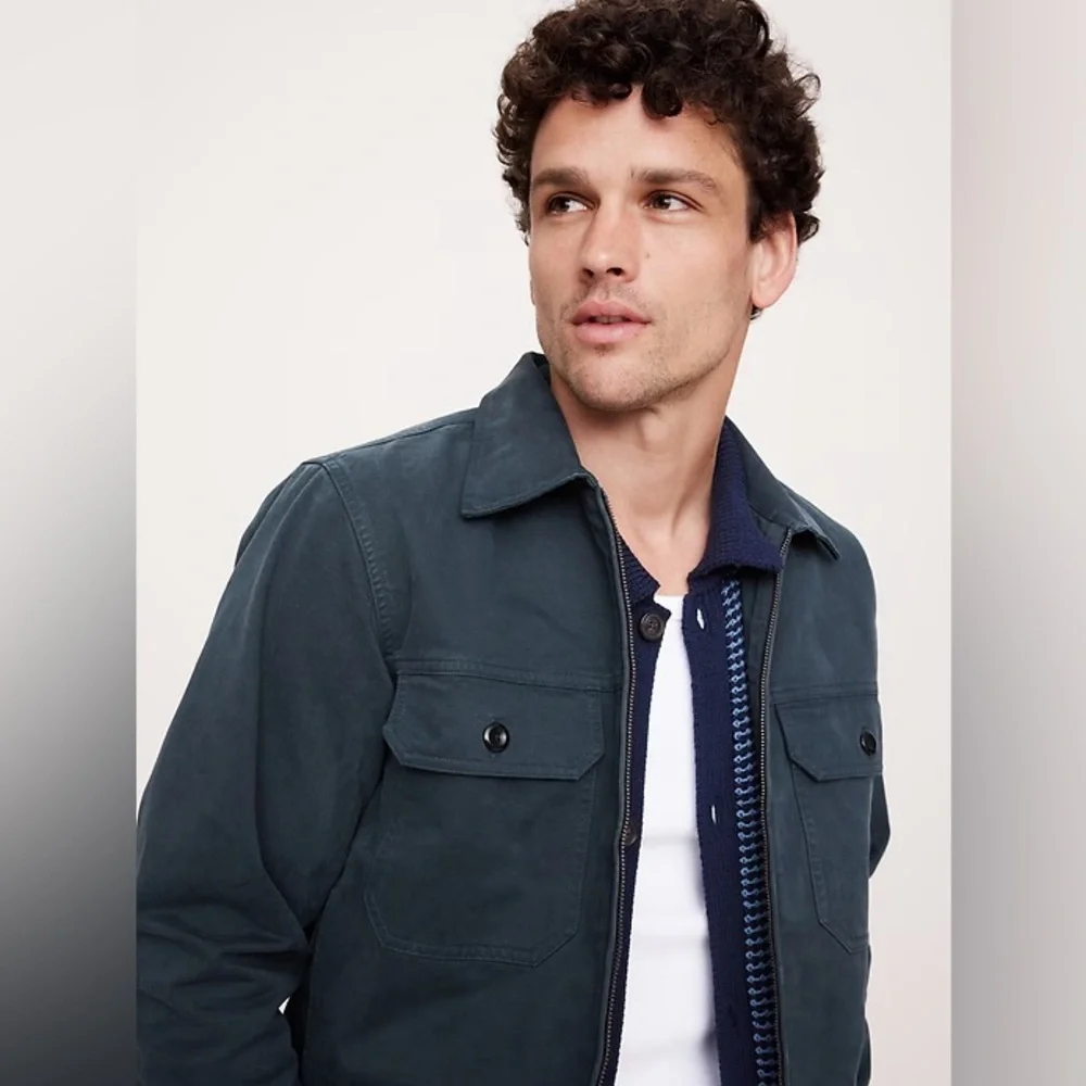 NEW! Banana Republic Collegiate Blue Twill Mechanic’s Jacket - Small 🛞
